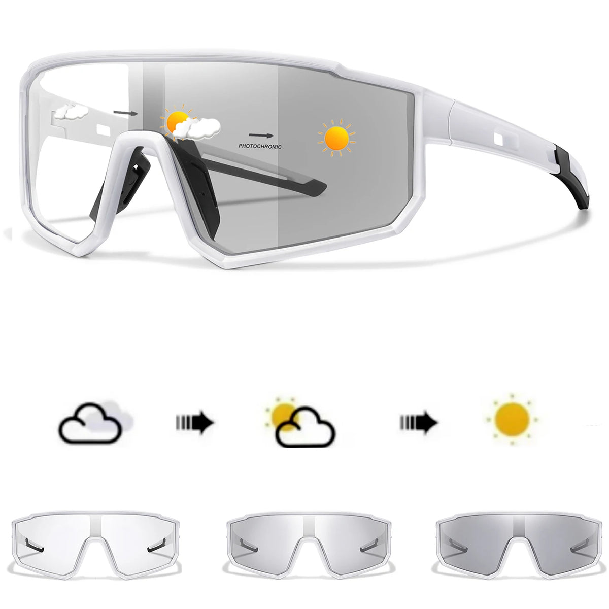 New Style Brand Photochromic Eyewear for Men and Women, MTB and Cycling Glasses, Running and Fishing Glasses, Comfortable Windproof Goggles