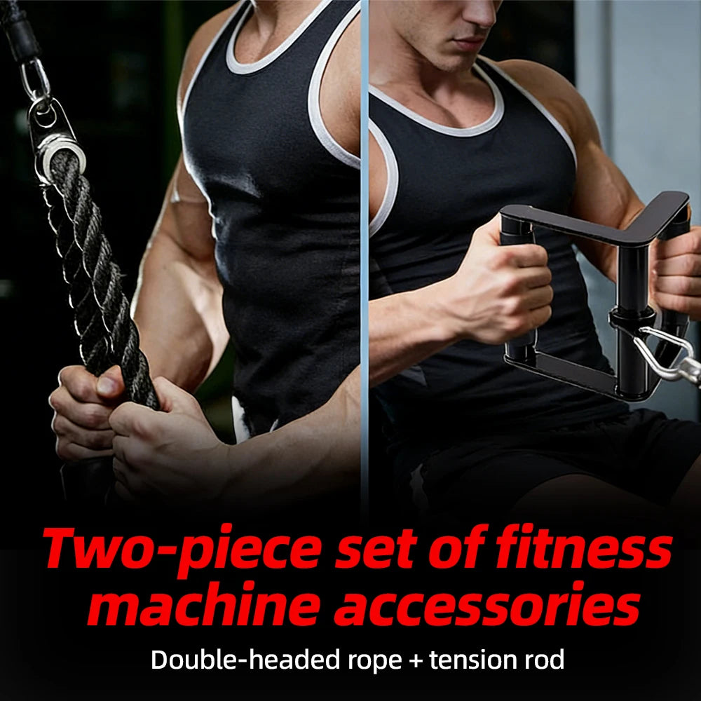 Triceps Rope and 360° V Handle Set for Home Gym Machines
