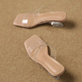 Mules donna Liyke trasparenti con tacco scultoreo