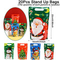 10/20pcs Merry Christmas Gift Bags Cute Santa Xmas Tree Resealable Treat Bags with Zippers New Year Christmas Decor for Home