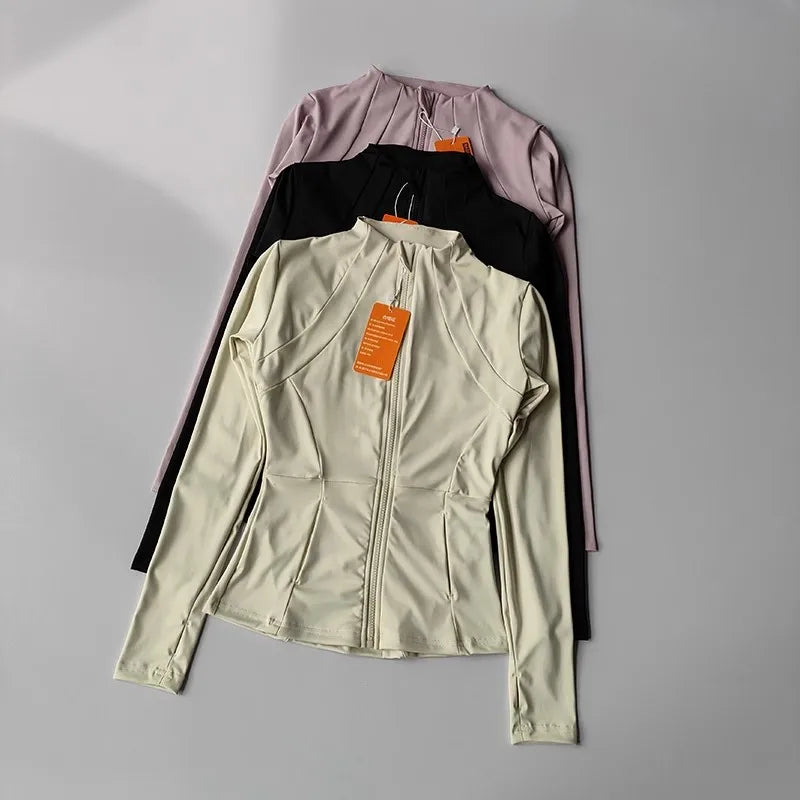 Giacca sportiva donna con zip e collo alto