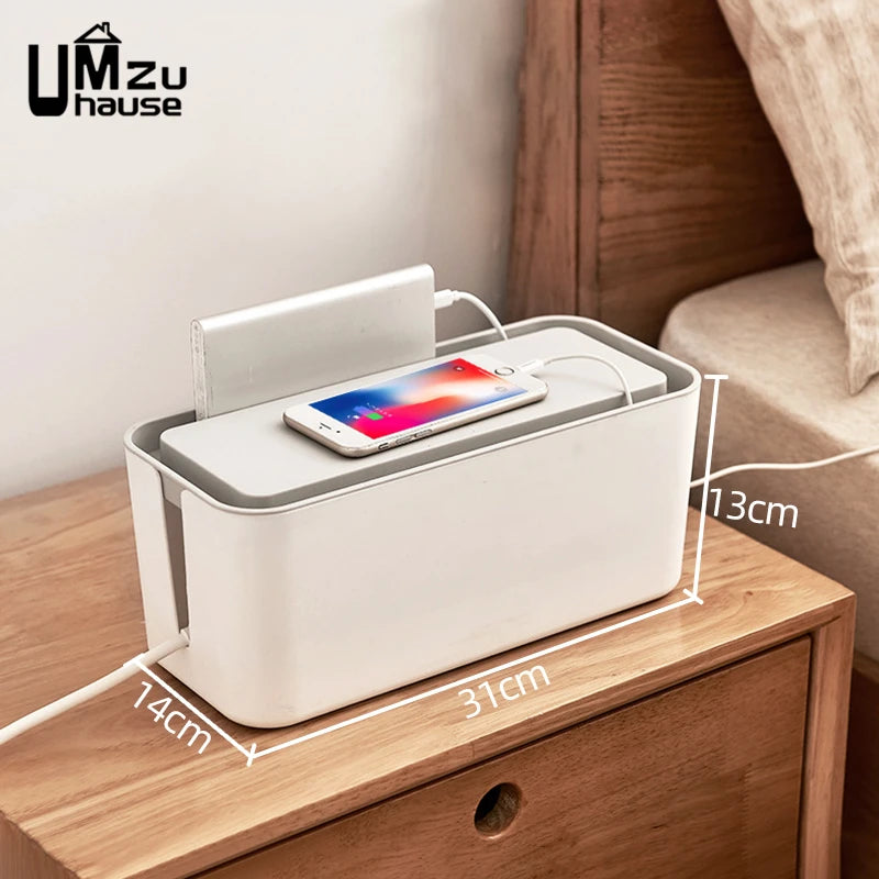 ABS Power Strip and Cable Organizer Box
