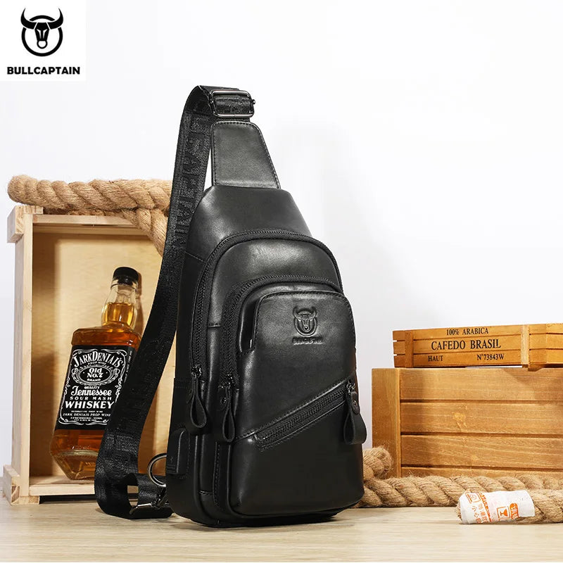 BULLCAPTAIN XB127 Genuine Leather Chest Bag