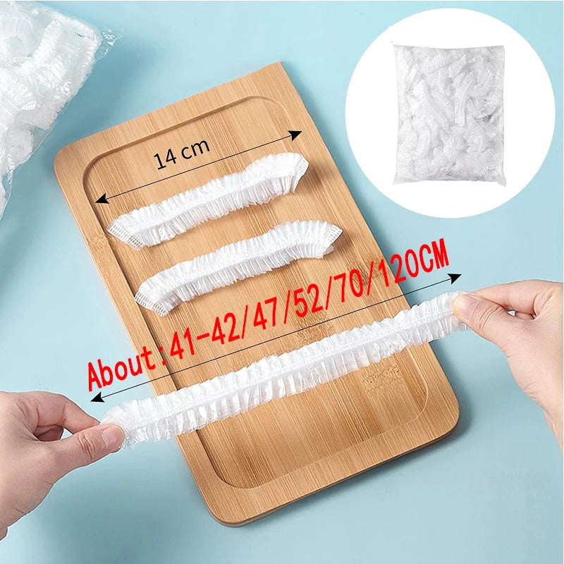 Disposable Food Cover Plastic Wrap Fruit Food Cover Bags Elastic Plastic Wrap Cover Food Grade Storage Bag Kitchen Organizer