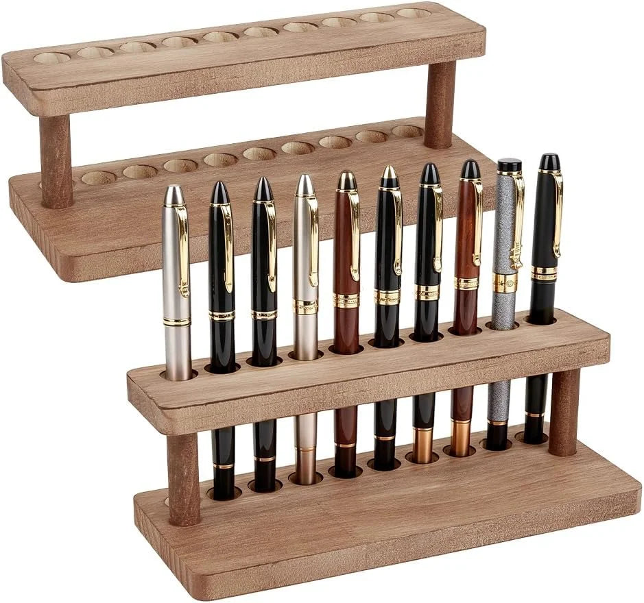Wooden Pen Display Stand, 10 Slots