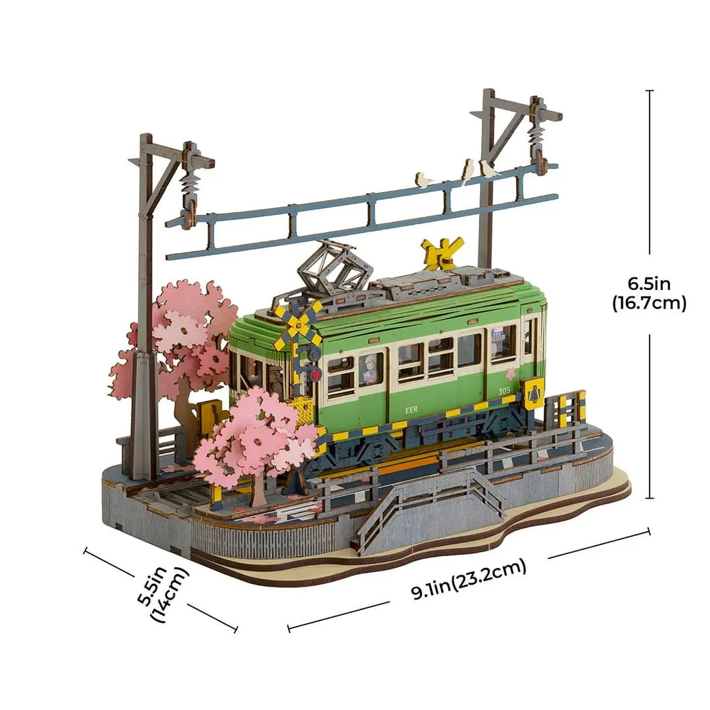 Robotime Rolife Sakura Journey Coche de madera para armar Rompecabezas 3D de madera ecológico para niños Kits de bloques de construcción Juguetes divertidos