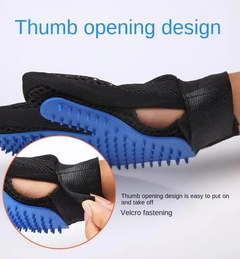Kit de aseo para perros, gatos y conejos, cepillo de doble cara, guante de limpieza para el baño, eliminación de pelo suelto y enredos