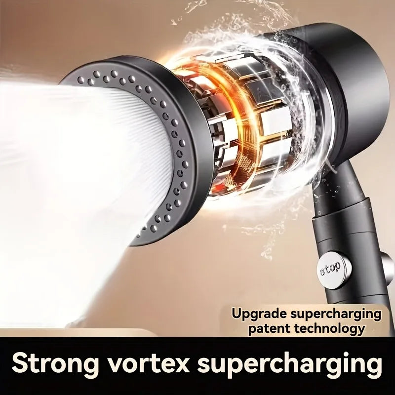 Pommeau de douche à main en ABS avec 5 modes d’économie d’eau, débit puissant, portable, avec filtre pour salle de bains, ensemble de buses pour robinet de douche