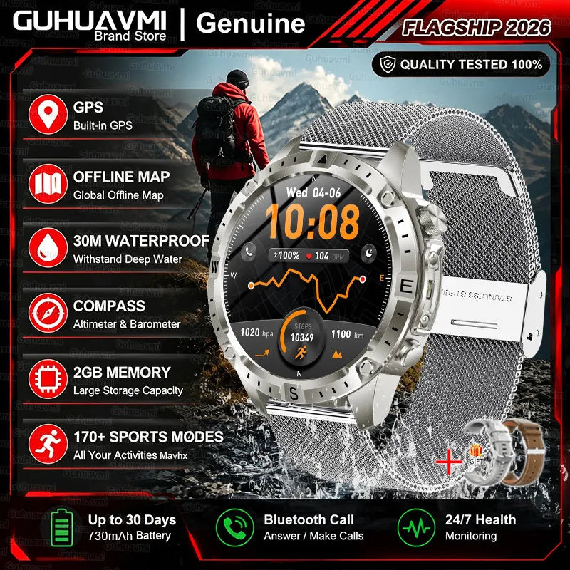GPS Outdoor AMOLED Smartwatch with Offline Map Feature
