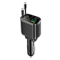 Chargeur voiture, chargeur voiture avec câble rétractable, chargeur voiture PD, recharge rapide voiture, recharge ultra-rapide, recharge flash, chargeur allume-cigare cinq en un