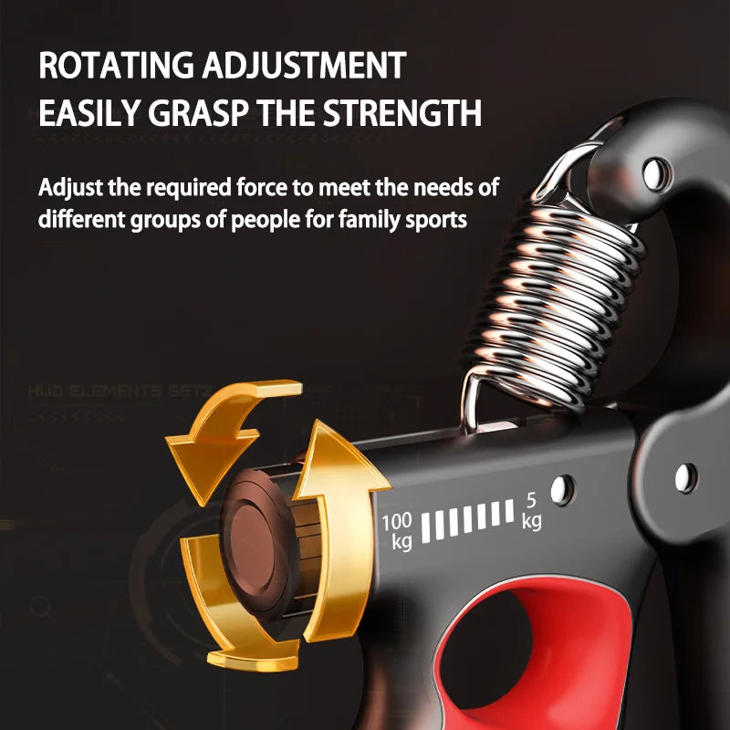 Adjustable Hand Grip Strengthener with Counter