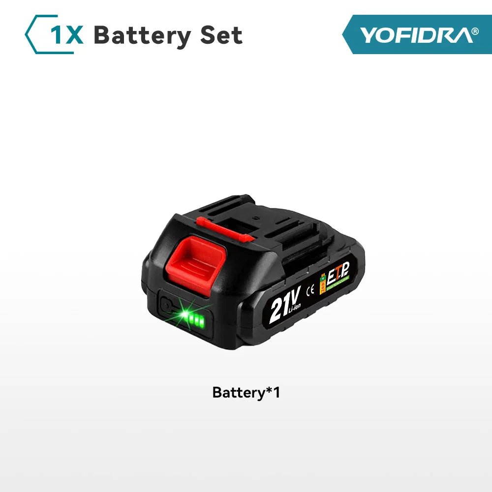 YOFIDRA 20V wiederaufladbarer Lithium-Akku EU-Stecker 15000mAh. 928VF 22500mAh. Akku-Kapazitätsanzeige. für Kettensäge Elektrobohrer