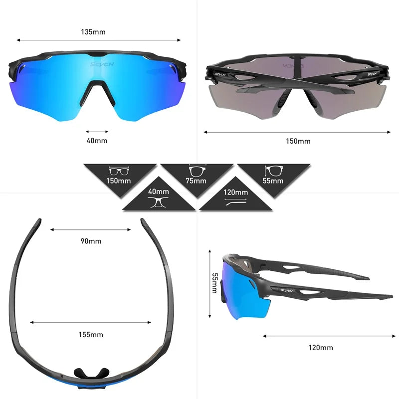 Gafas de ciclismo SCVCN para hombre y mujer, gafas de bicicleta de montaña MTB UV400 polarizadas, protección para pesca, fotocromáticas y deportivas