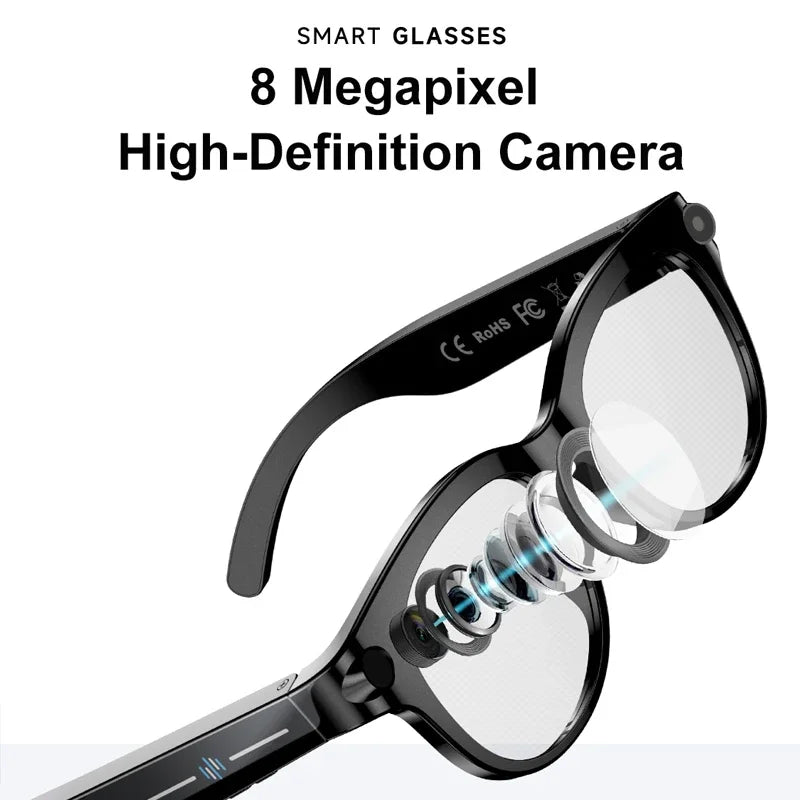 Occhiali smart con fotocamera e chiamate Bluetooth