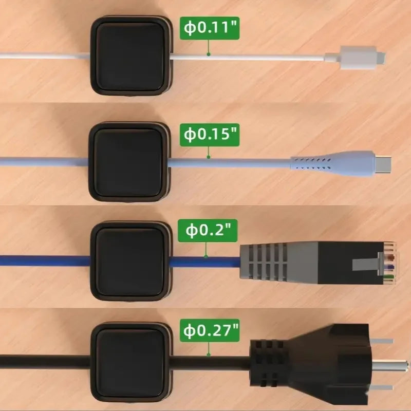 Magnetic Cable Clips for Desk, 3- or 6-Piece Set
