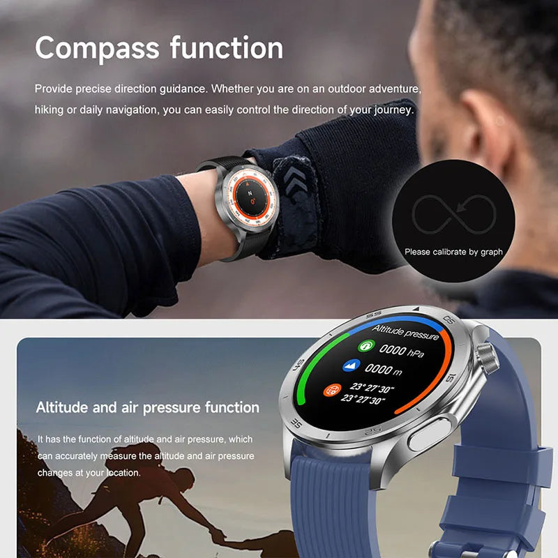 Smart Watch Men's 466*466 AMOLED HD Screen 4GB Memory 3D Surround Vision Watch BT Call IP68 Waterproof Man Smartwatch 2025 New