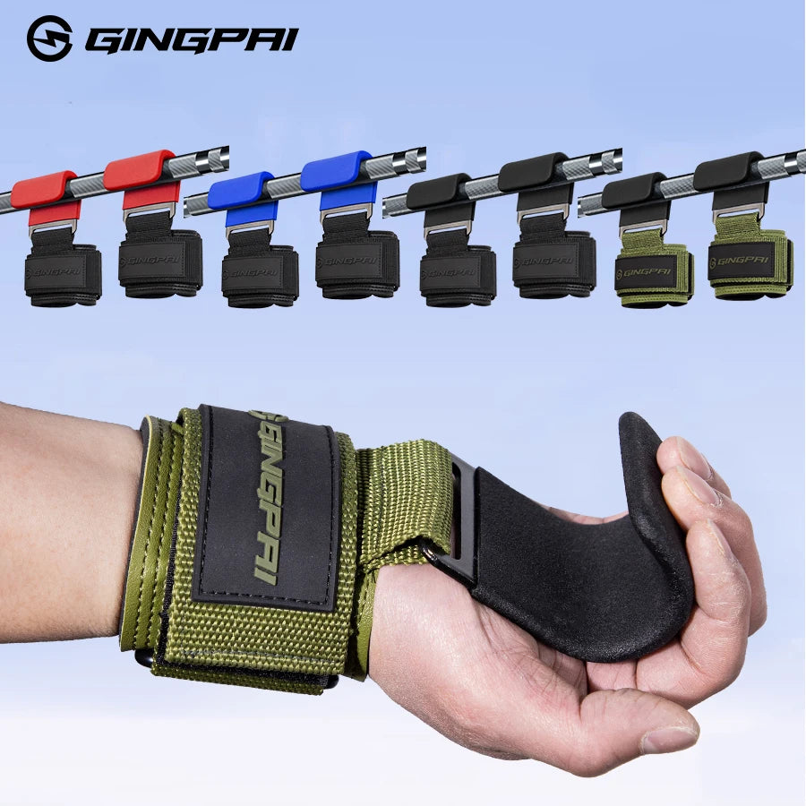 Weightlifting Hook Grips with Wrist Wraps
