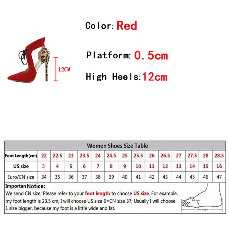 Scarpe donna Liyke rosse con lacci e retro leopardato