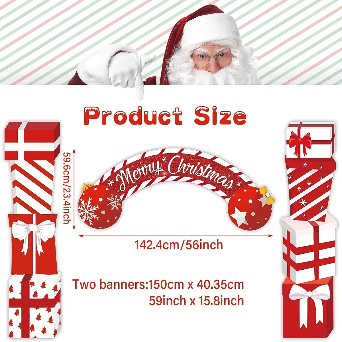 Christmas Hanging Door Banner, Merry Christmas Decoration for the Home, Festive Gift Box, Xmas Door Decor, Navidad, Noel, New Year 2026