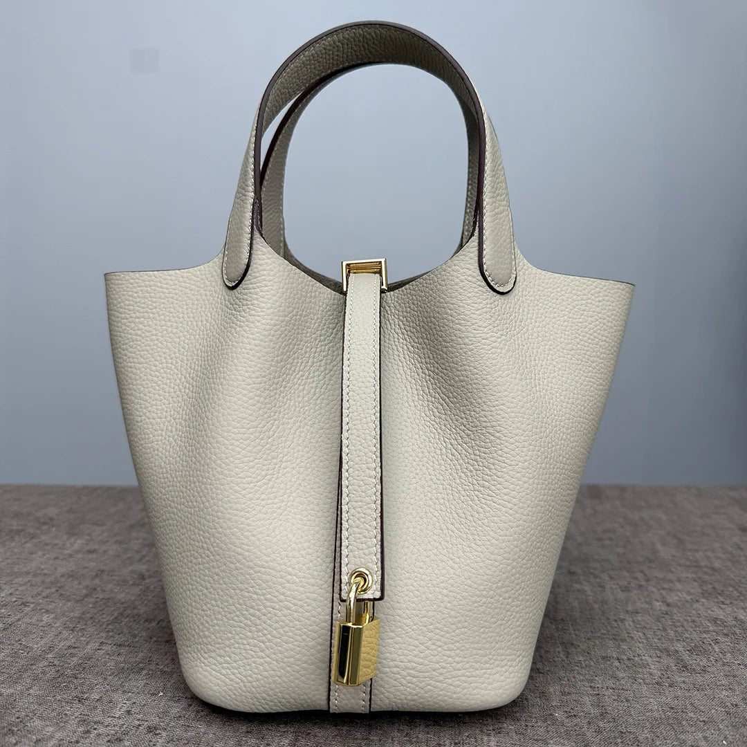 Women's Bag Bucket Bags Female Tote Bag High Quality Hand Bag Ladies Designer Luxury Genuine Togo Leather Shoulder Bag Organizer
