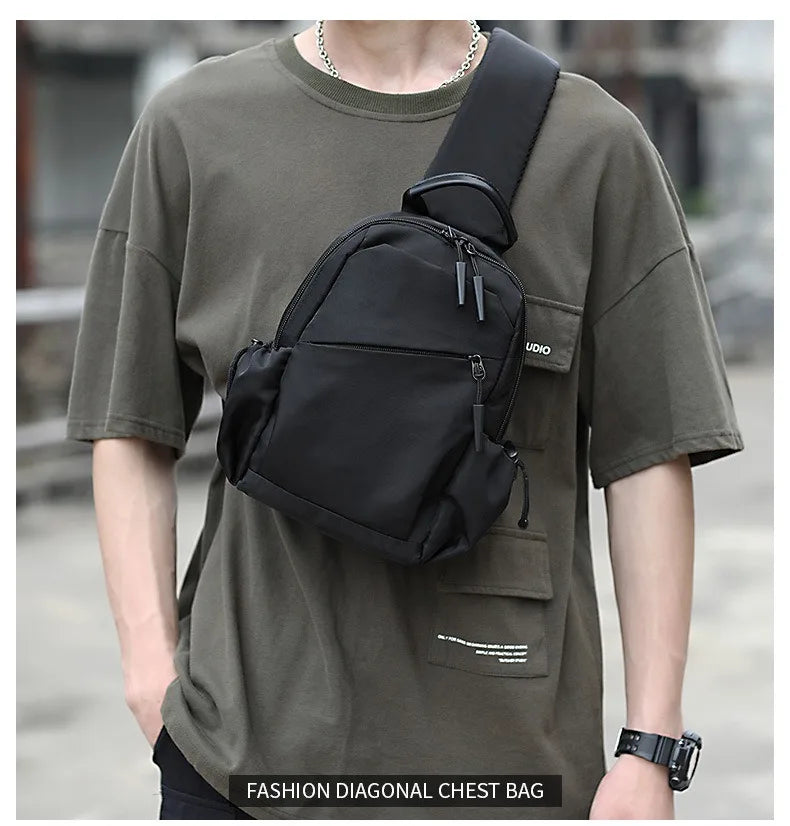 Unisex Polyester Sling Bag with Multiple Pockets