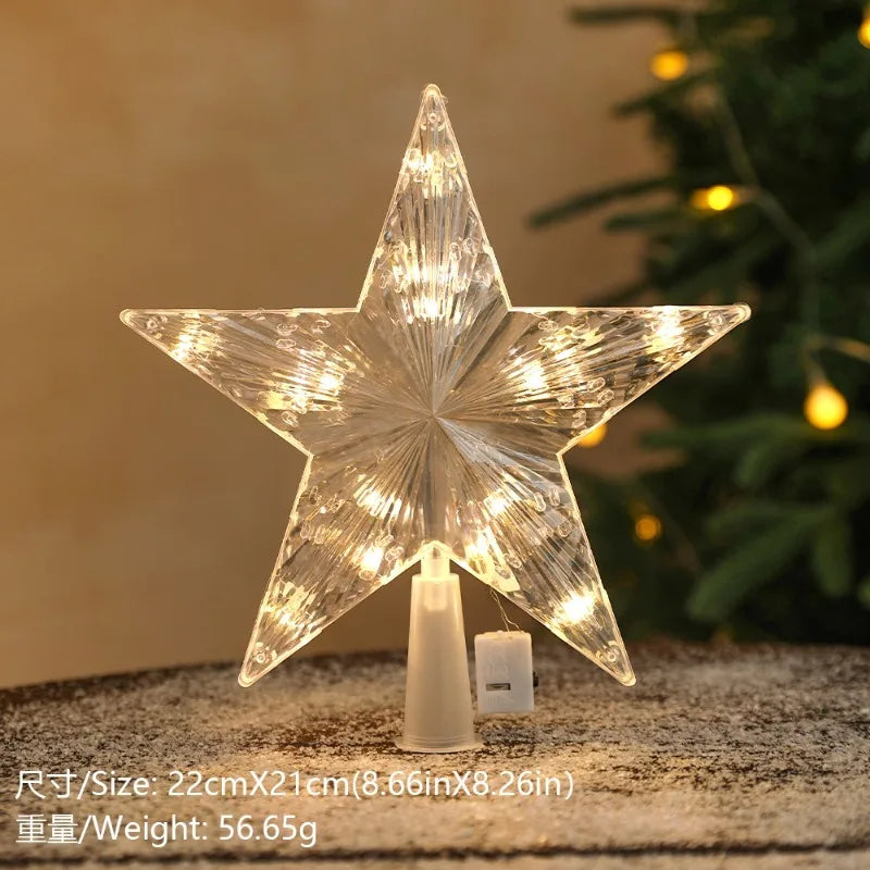 15cm Christmas Tree Decoration Stars Warm White Lights Home Room Decor LED Shining Lamp Xmas Festival TopStar Navidad 1.07in