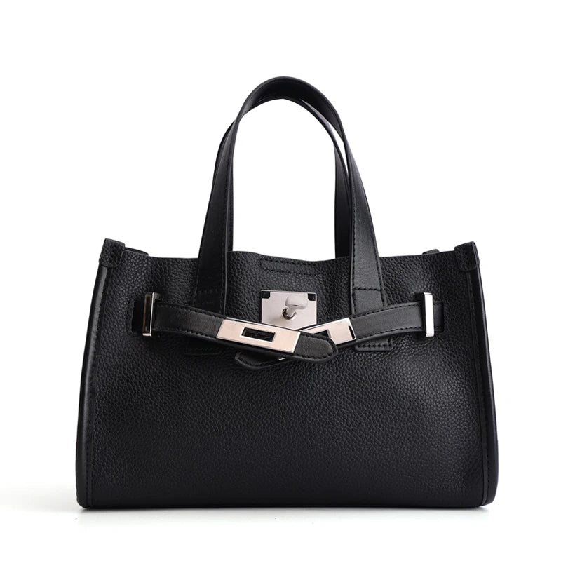 2026 Spring New Women's Retro Genuine Cowhide Leather Tote Bag Female Luxury Designer Shoulder Underarm Bags Niche Crossbody Bag