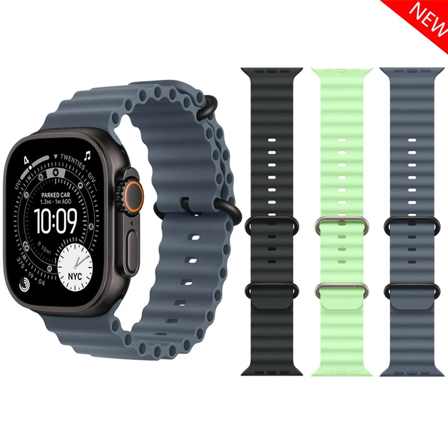 Ocean Strap for Apple Watch Bands Ultra 4 3 49mm 44mm 40mm 41mm 45mm 42mm 46mm Sport Bracelet iWatch Series 12 11 10 9 8 7 Se 3