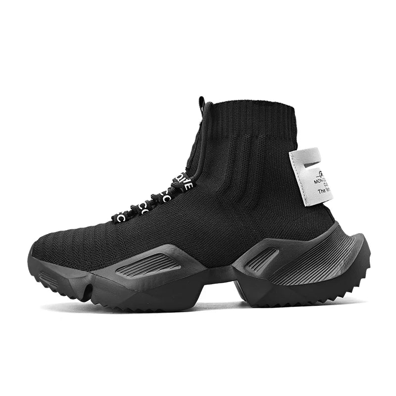 Zapatillas de deporte YRZL de alta calidad con malla para hombre, calzado casual ligero y cómodo, zapatillas de caminar de caña alta con cordones
