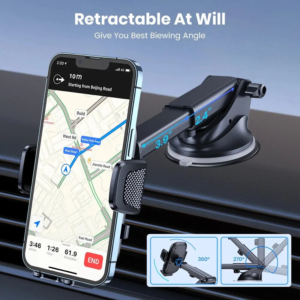 Support de téléphone pour voiture TOPK pour iPhone[Ventouse puissante] Support de téléphone pour tableau de bord d’automobile Accessoires auto pour smartphone
