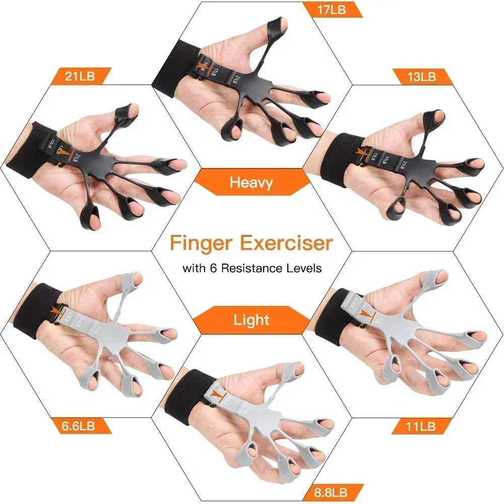 Silicone Finger Strengthener Set with Wrist Strap