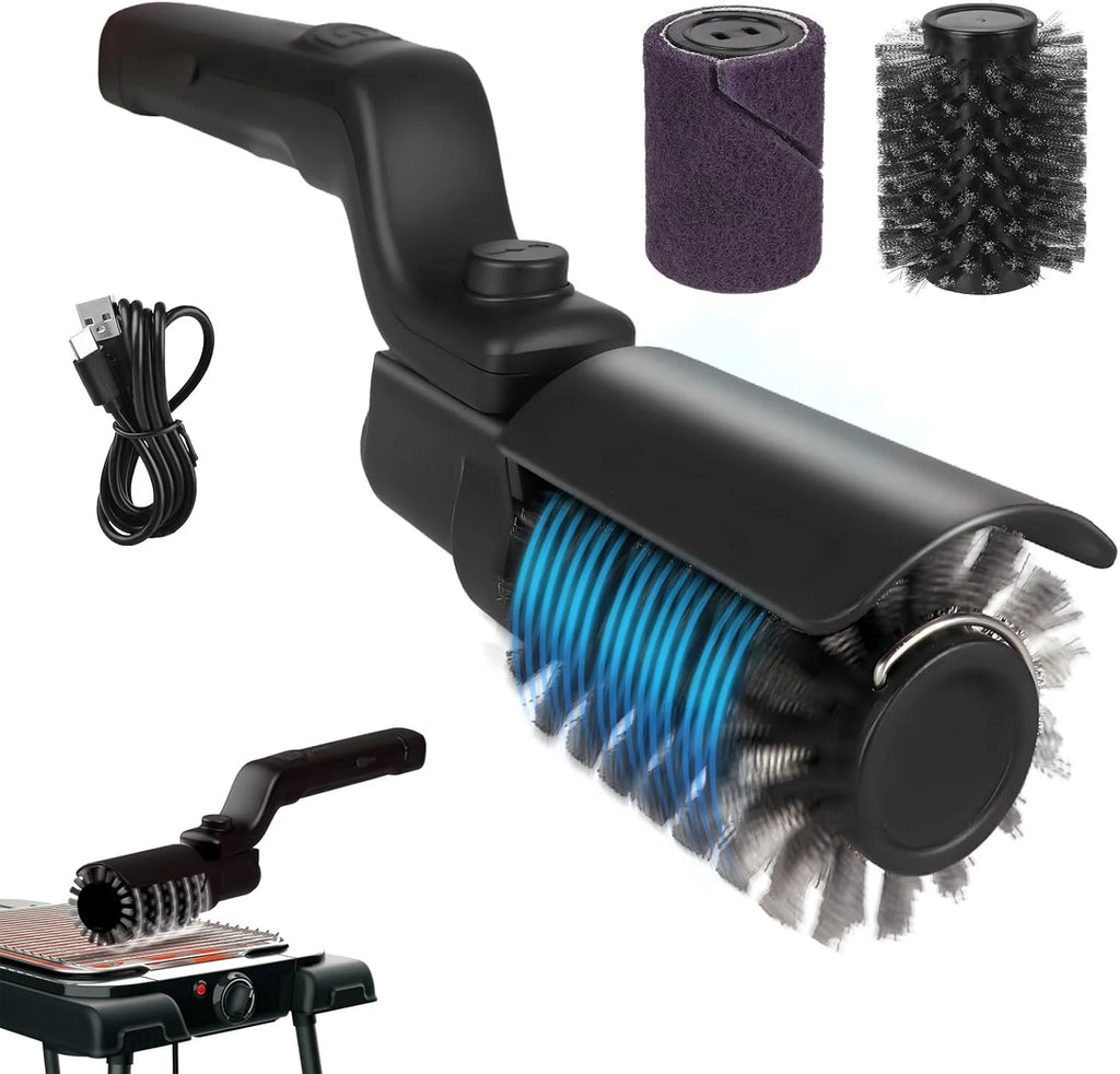BBQ Grill Brush 3-Speed Settings Electric Grill Brush,180° Adjustable Head,90 Mins Grill Cleaner for Outdoor Griddles Smokers