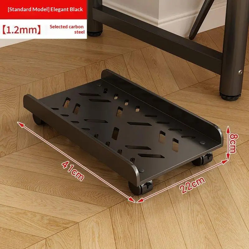 Adjustable Under-Desk Computer Tower Stand with Wheels