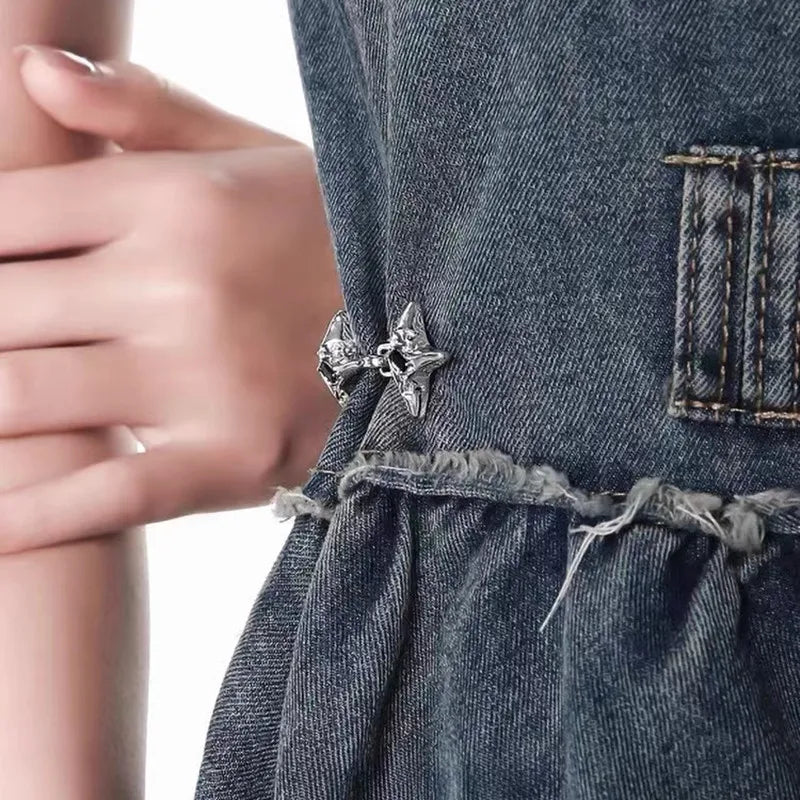 Elegant Four-Pointed Star Waist Tightening Tool, Adjustable Waist Buckle for Fashionable Jeans, Fixed Waist Buckle