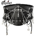 Ceinture large élastique à chaînes croisées tendance pour femme HERSHINE, accessoires Y2K gothique, punk, Harajuku, rock, hip-hop, printemps, été