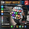 5G/4G LTE SIM Smart Watch 2.4" AMOLED 8+128GB GPS Map NFC WiFi Video Call Chat GPT Android Smart Watch Men Support Download APP