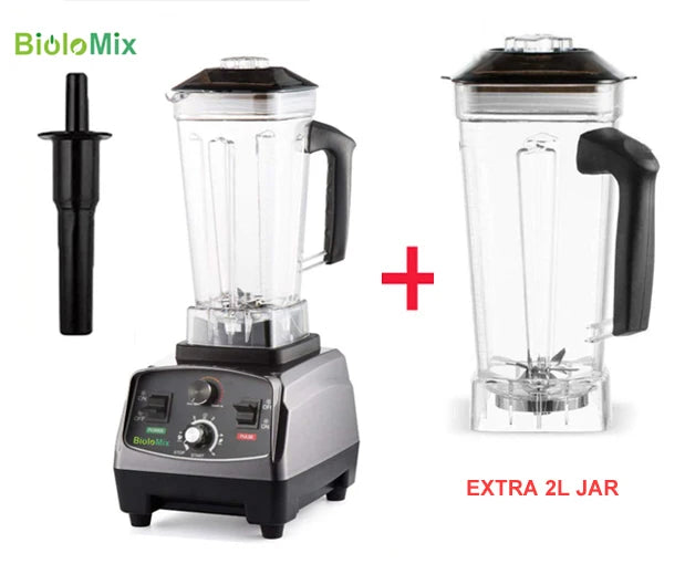 Blender haute puissance BioloMix 2200 W 3 CV avec minuterie, bol de 2 L sans BPA, idéal pour smoothies, jus, préparation d’aliments et concassage de glace
