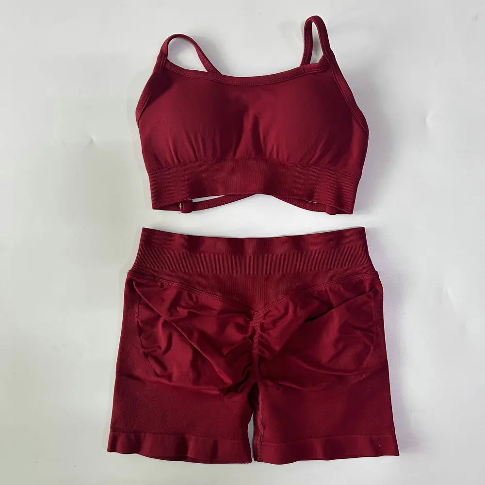 Ensemble yoga femme, haut et short