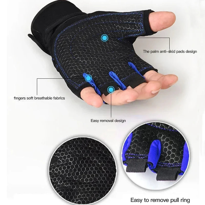 Half-Finger Cycling and Hiking Gloves for Men and Women