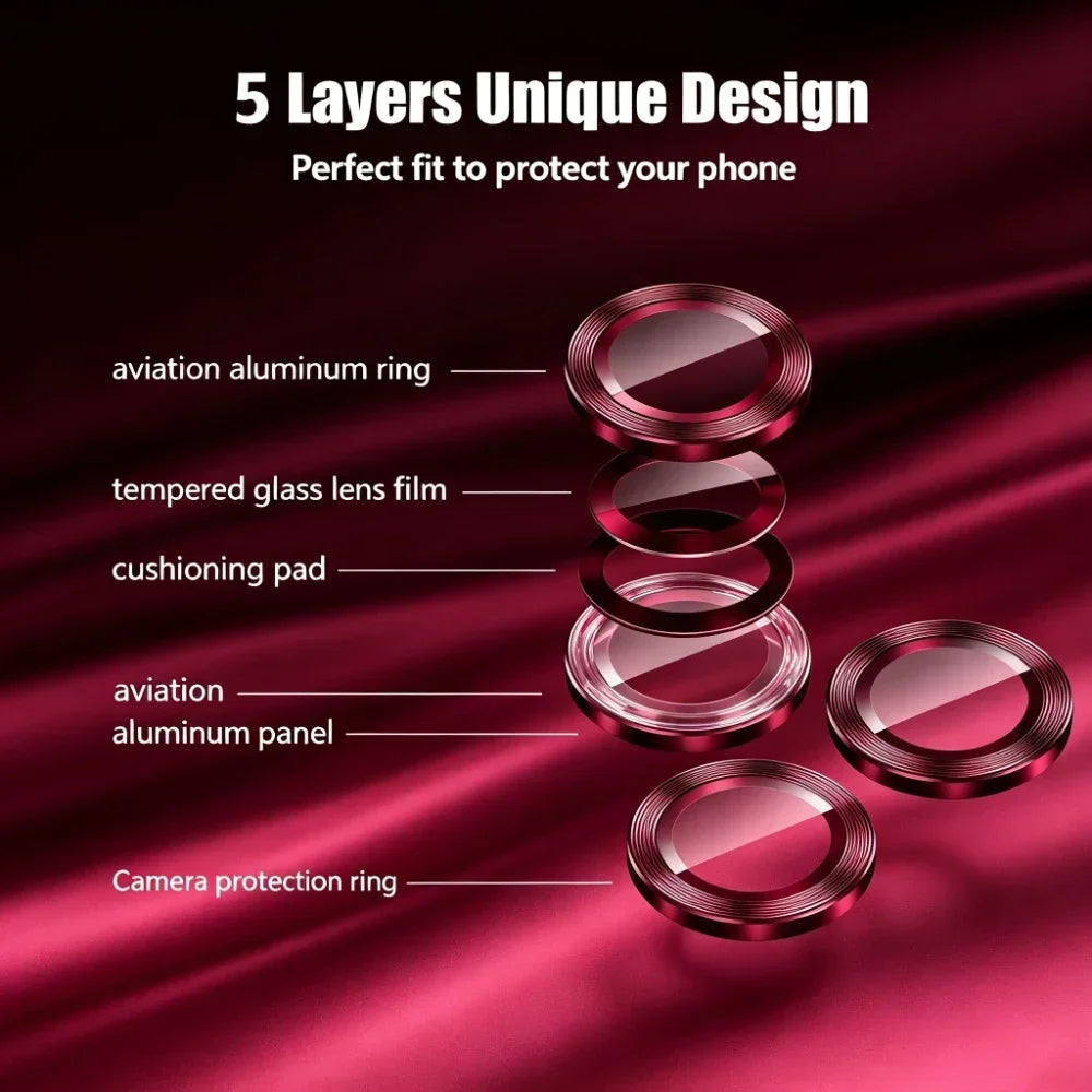 For IPhone 18 17 15 16 Pro Max Camera Lens Protector Glass Metal Ring Easy Installation Cover For Iphone 18 Pro Max Accessories