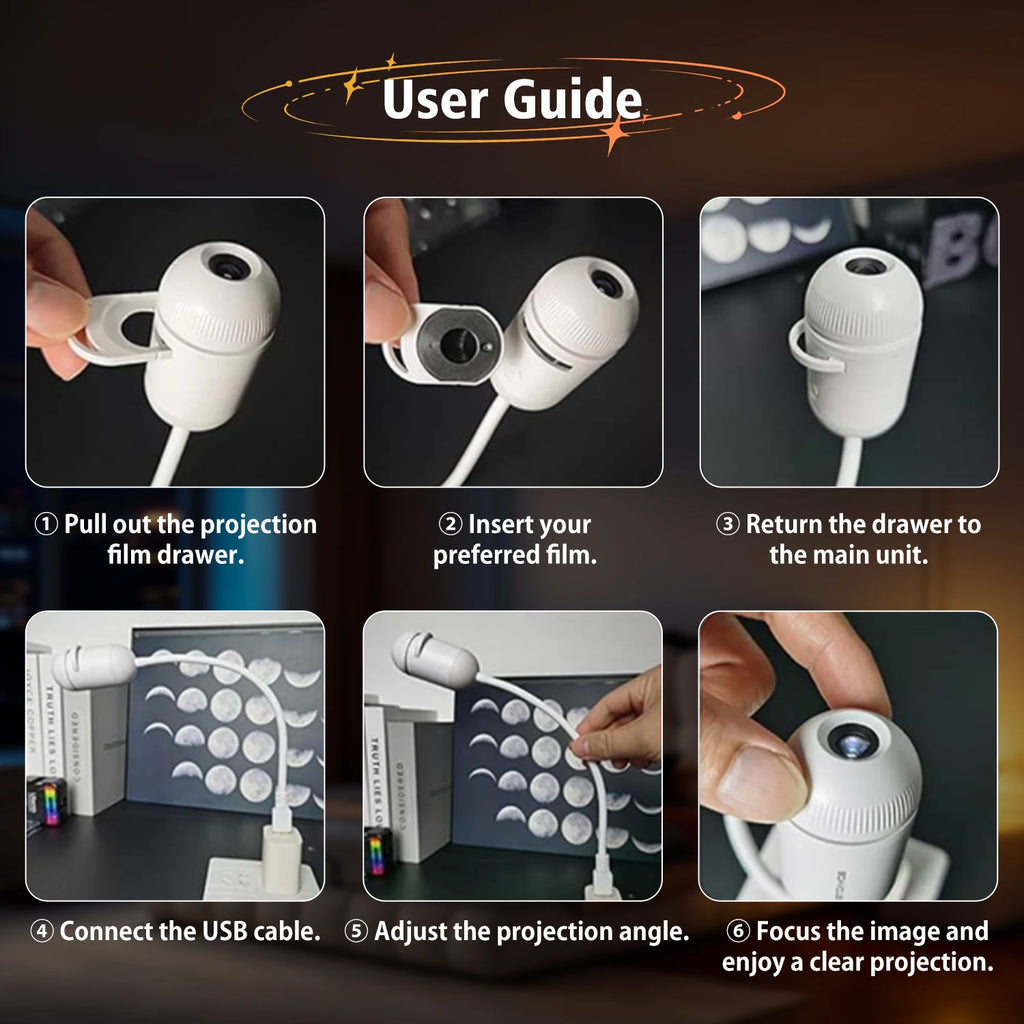 Salange 2-in-1 USB Galaxy Projektor Nachtlicht Sternenhimmel Projektor Lampe Manueller Fokus Für Urlaubsatmosphäre/Foto-Szenarien