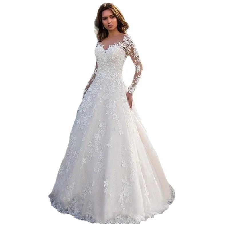 Abito lungo in pizzo da donna