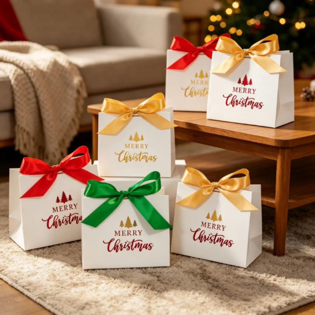 Christmas Kraft Paper Gift Boxes Xmas Candy Cookie Packaging Box Merry Christmas Party Favor Box Holiday Decoration Supplies
