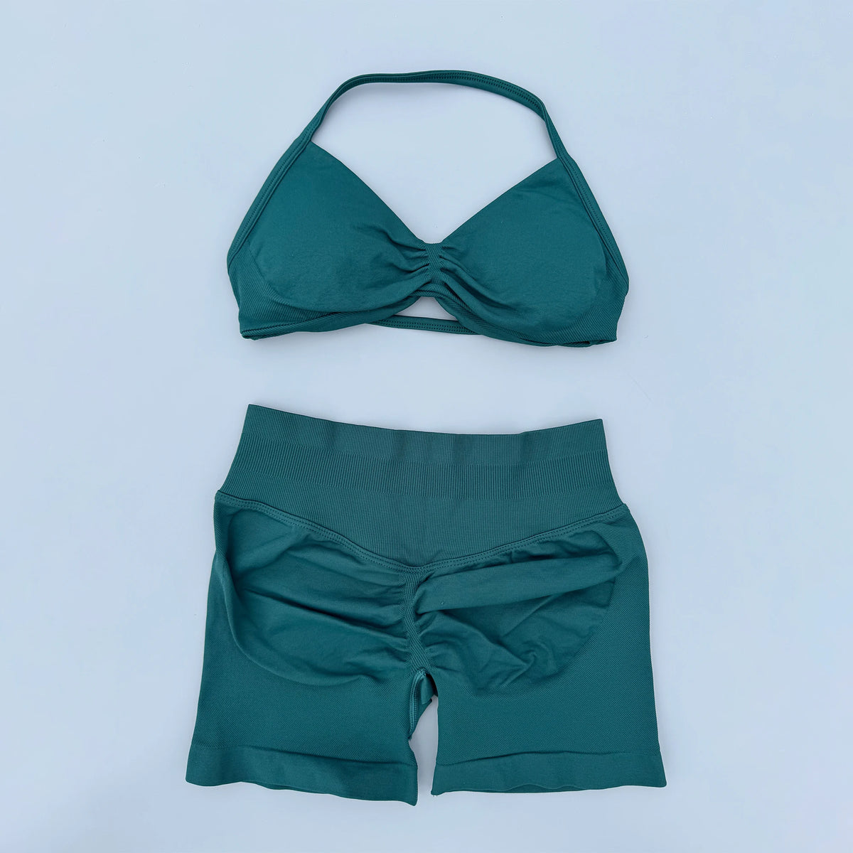 Conjunto de yoga de mujer, 2 piezas, top y pantalón corto