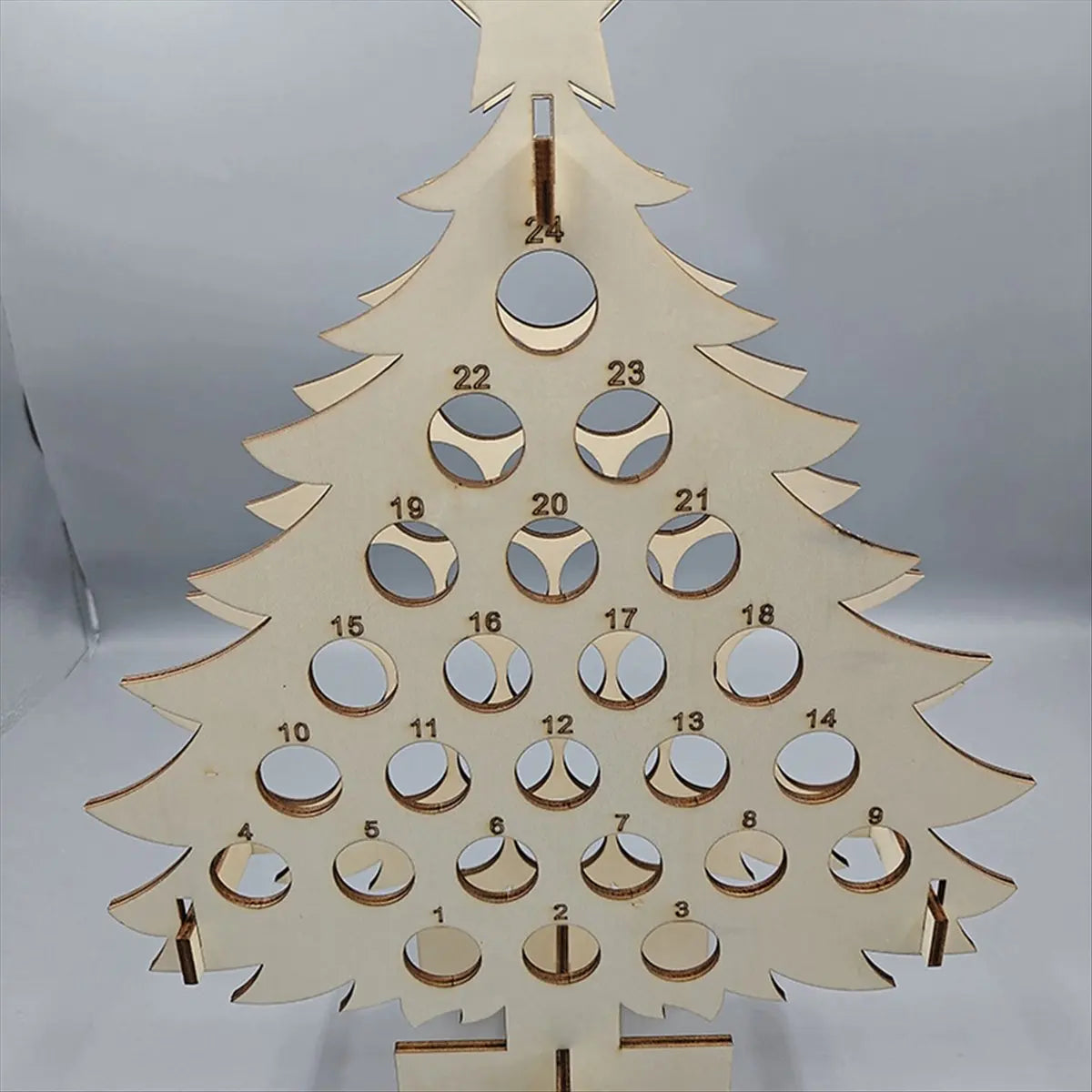 Delighted - Christmas Tree Calendar Holiday Wine Rack Wine and Spirits Gift Decoration Home Calendar Decoration
