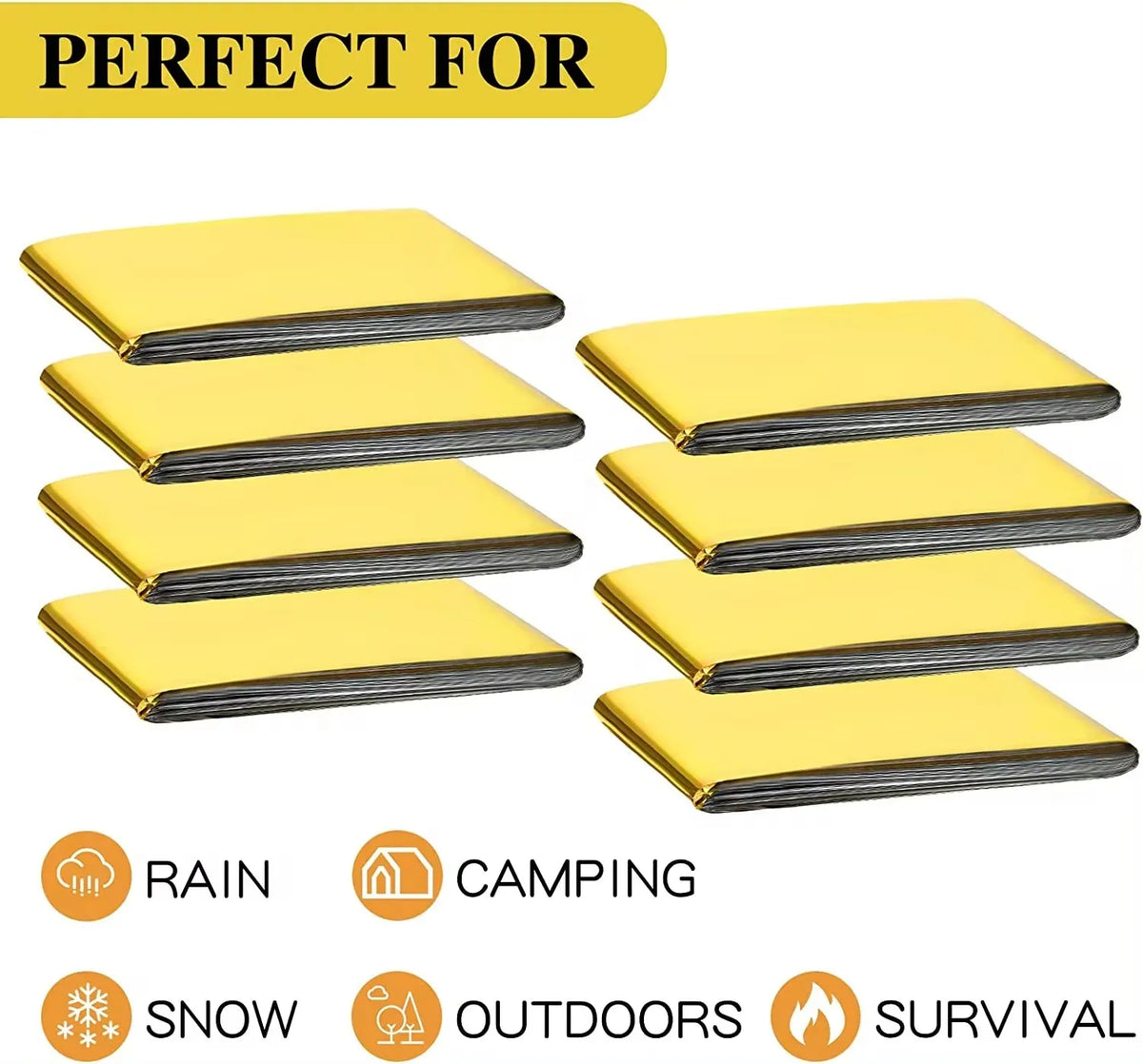 Emergency Blanket Outdoor Survive First Aid Military Rescue Kit Windproof Waterproof Foil Thermal Blanket for Camping