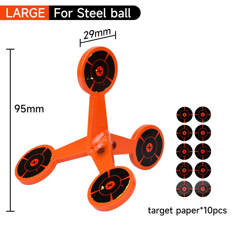 2/4mm Thick Hunting Metal Target | Multi-Faceted Rotating Target for Slingshot, BB & Airgun Precision Training, Portable Impact