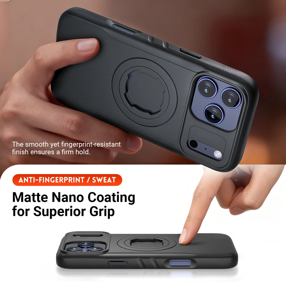 Motorcycle Holder Magnetic Shockproof Case for iPhone 18 17 16 15 14 ProMax with Lock-in System Design for Quad-style Bike Mount
