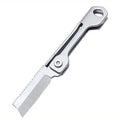Stainless Steel Folding Knife Mini Square Head Pocket Knife Outdoor Camping Supplies Multi-function Keychain Pendant Knives