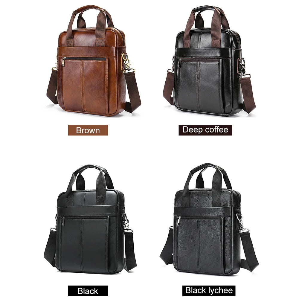 WESTAL Genuine Leather Messenger Bag for 13.3-Inch Laptop